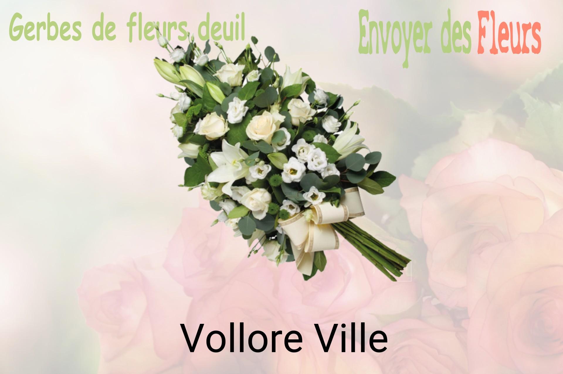 Gerbe de fleurs de deuil livrée à Vollore-Ville